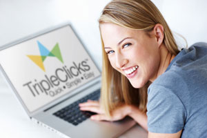 Woman using Tripleclicks.com